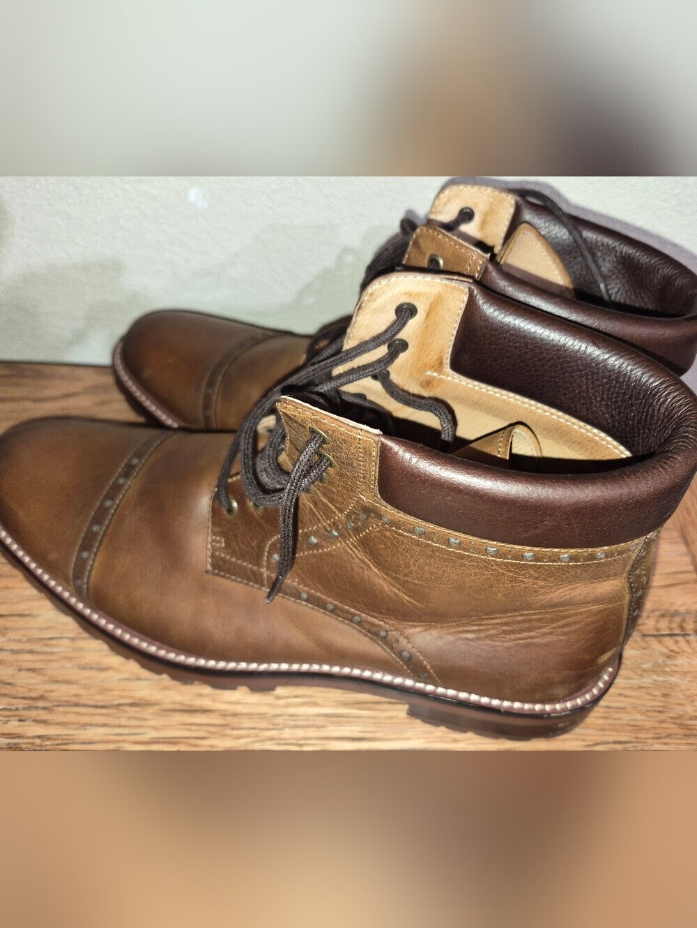 Warfield & Grand Porter Men’s Cap Toe Shoe Boot Chestnut Size 11 - Picture 5 of 7